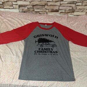 ***2/$15*** Griswold Family Christmas Men's 3/4 Sleeve Tee - Red & Gray